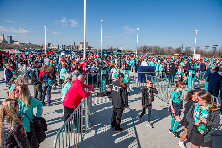 Fans waiting to enter for opening day 