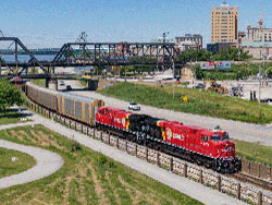 CPKC train in town