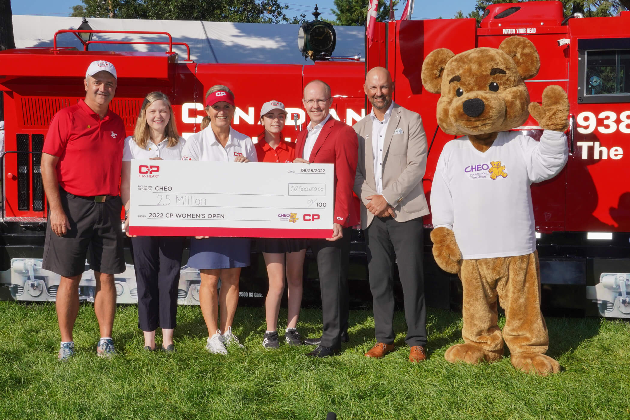 Photo opportunity with James Clements presenting cheque